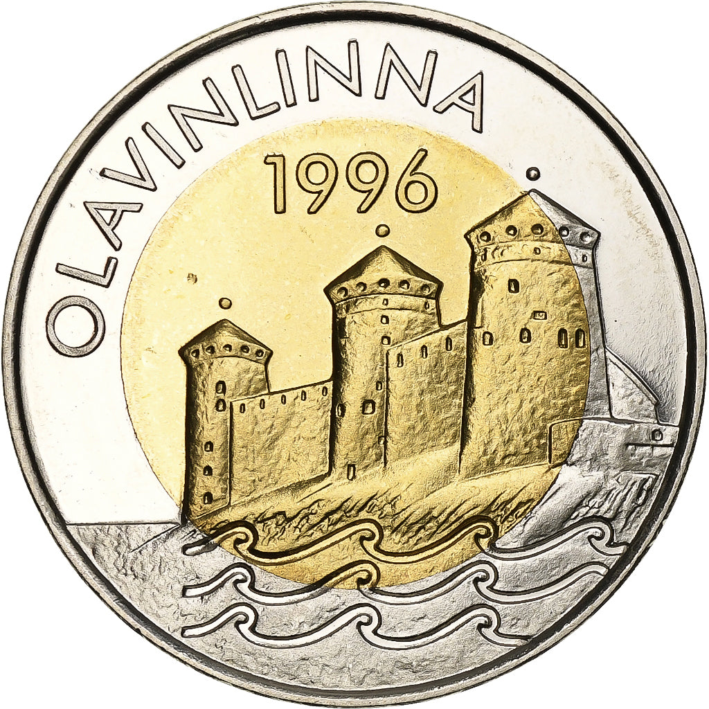 Finlandia, 5 Euro, 1996, Olavinlinna, Bimetallico, SPL