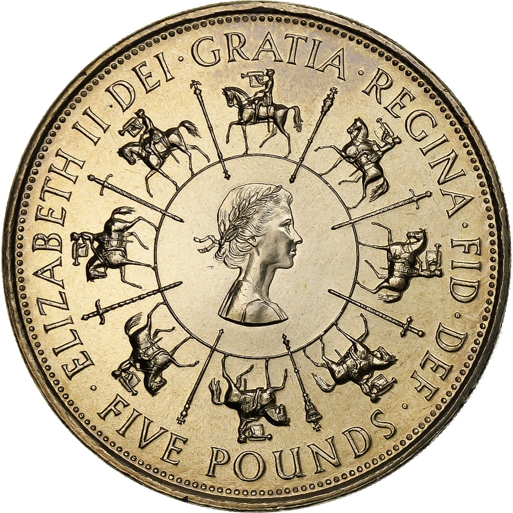 Gran Bretagna, Elizabeth II, 5 Pounds, 1993, Rame-nichel, SPL+, KM:965