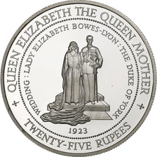 Seychelles, 25 Rupees, Queen Mother, 1994, BE, Argent, FDC, KM:79