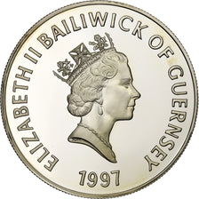 Guernsey, Elizabeth II, 5 Pounds, 1997, British Royal Mint, Silver, MS(65-70)
