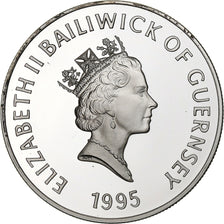 Guernsey, Elizabeth II, 5 Pounds, 1995, British Royal Mint, Silver, MS(65-70)
