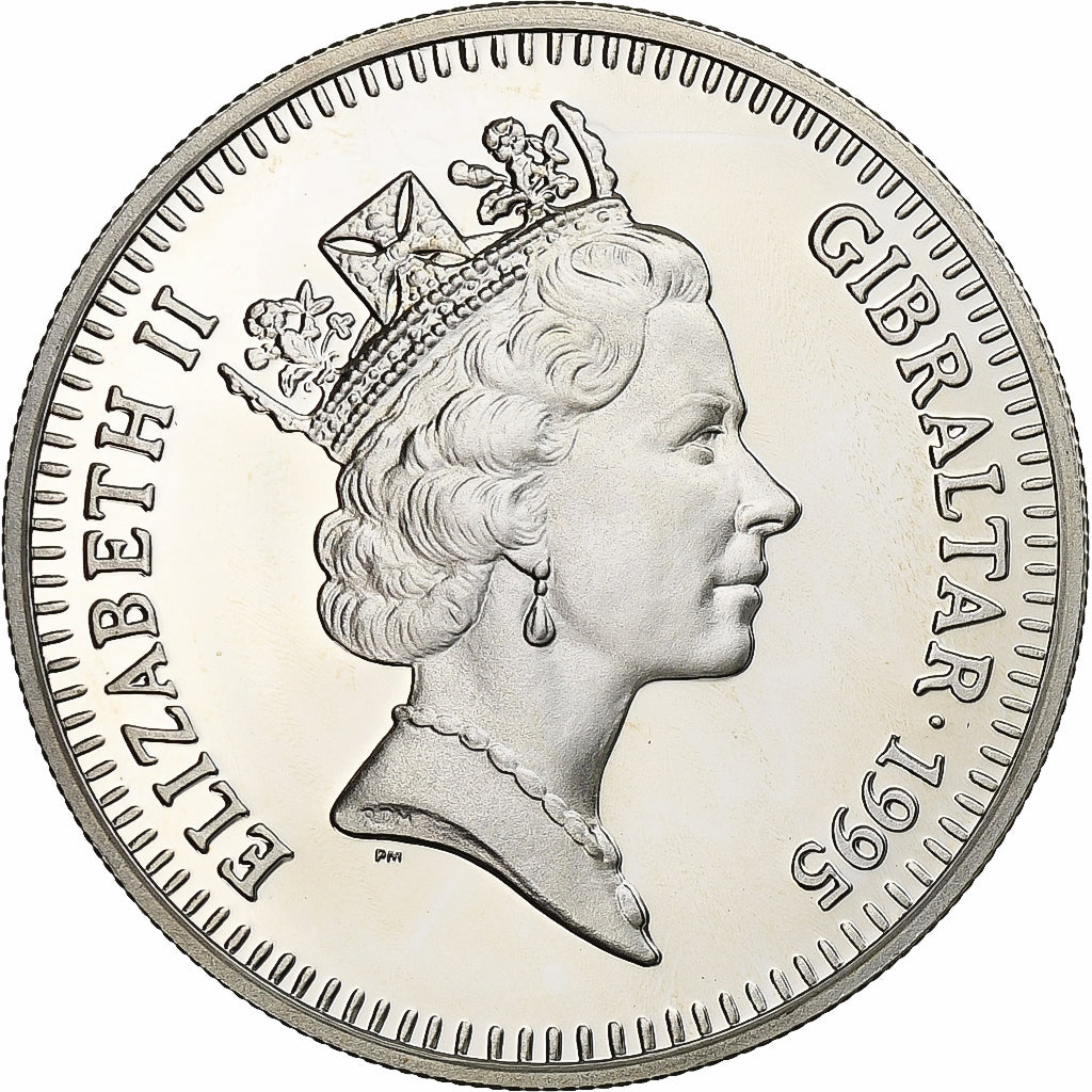 Gibraltar, Elizabeth II, 5 Pounds, 1995, British Royal Mint, Silver, MS(65-70)