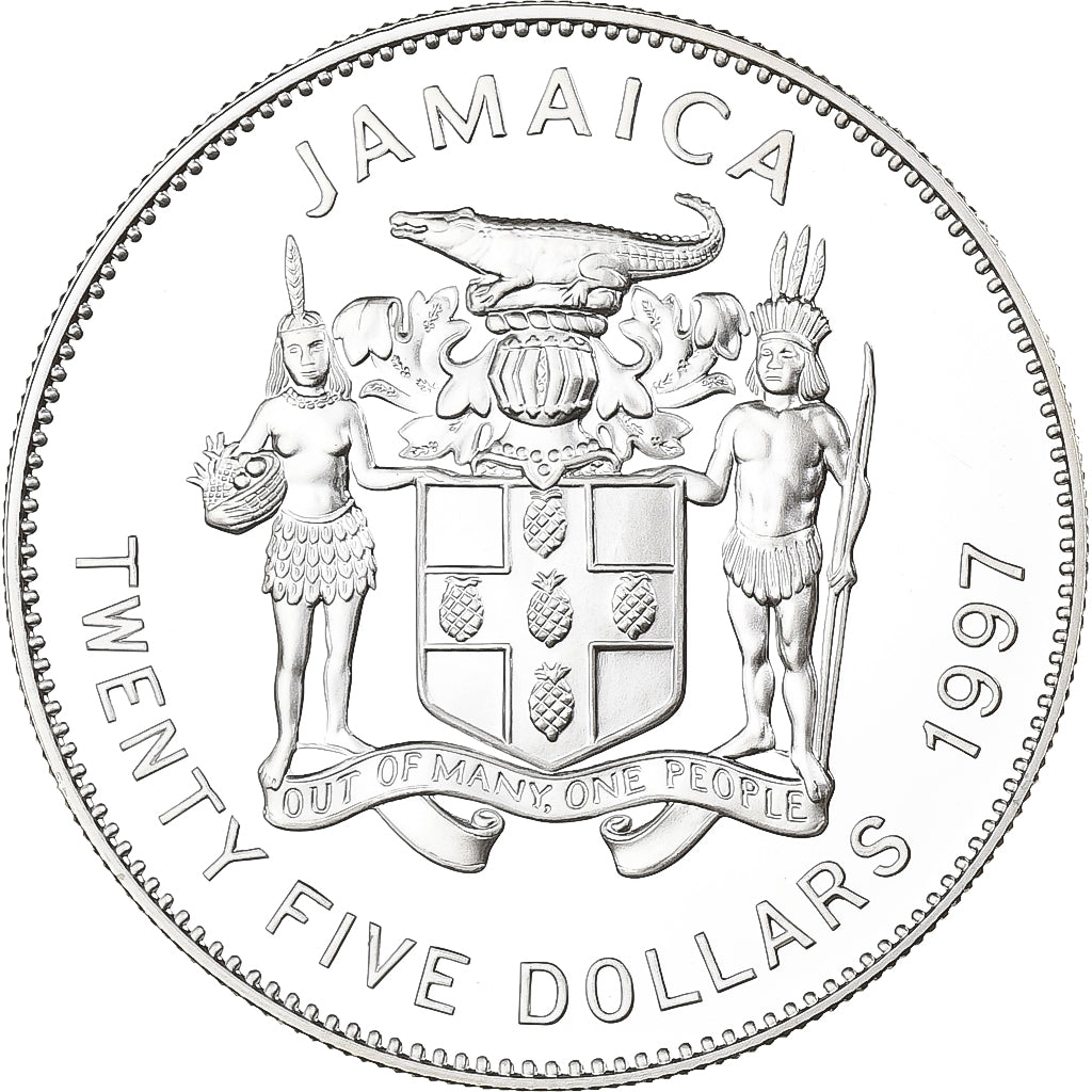 Giamaica, Elizabeth II, 25 Dollars, 1997, Argento, FDC