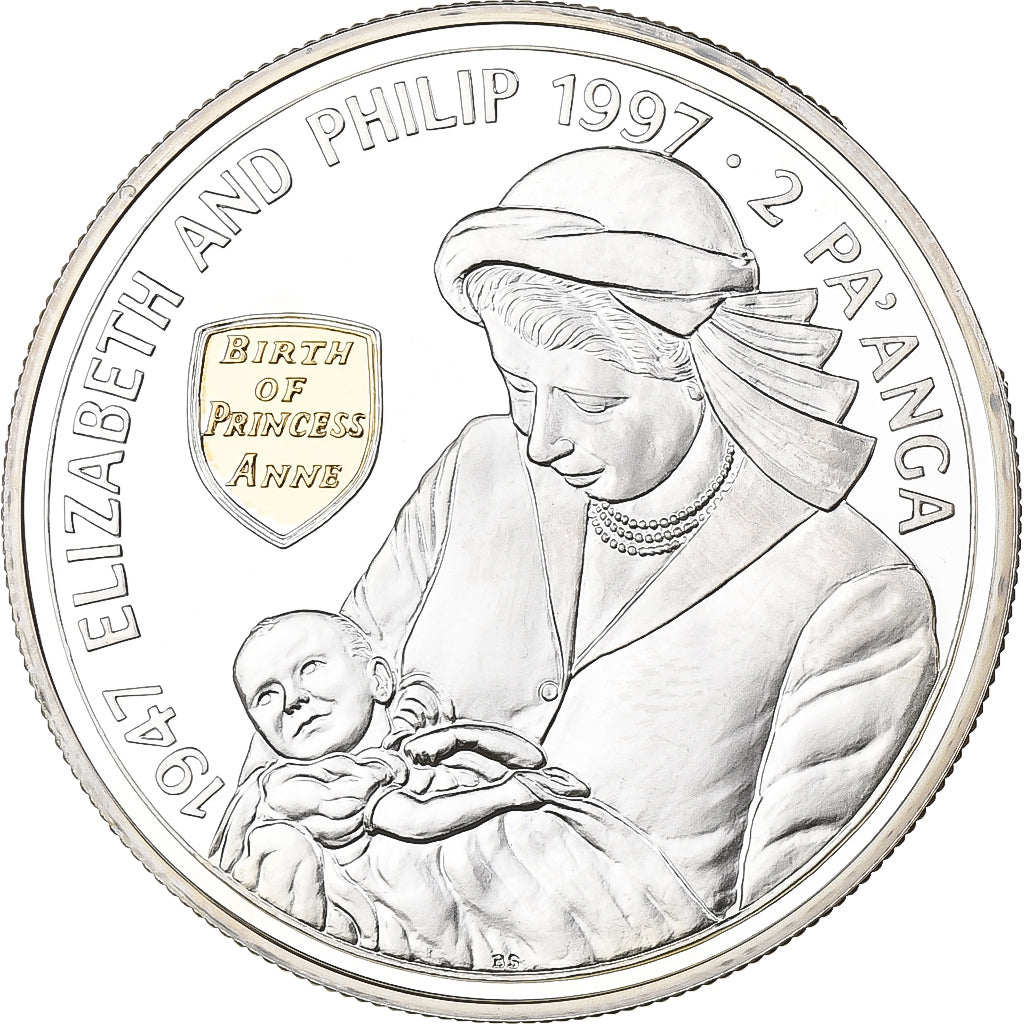 Tonga, Elizabeth II, 2 Pa'anga, 1997, Srebro, MS(65-70)