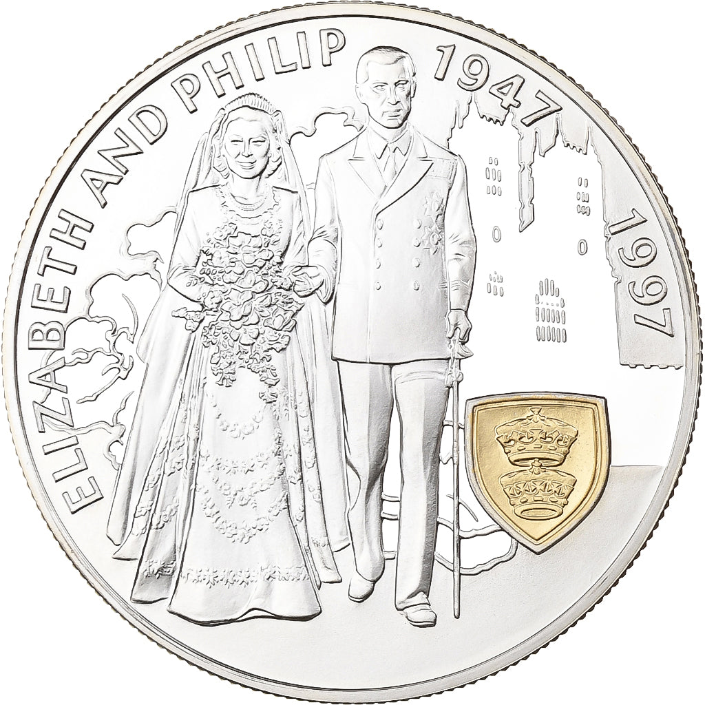 Falkland Islands, Elizabeth II, 5 Pounds, 1997, Silver, MS(65-70)