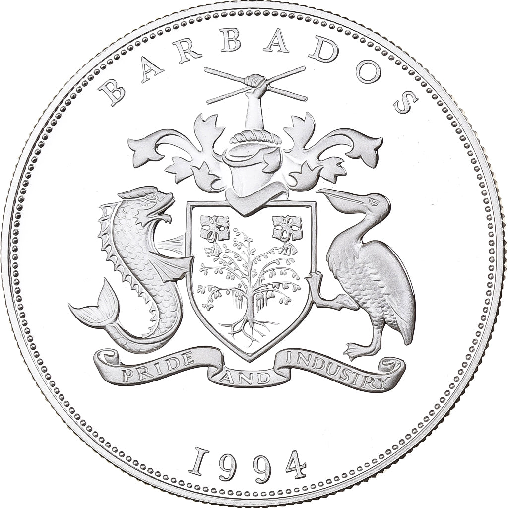 Barbados, Elizabeth II, 5 Dollars, 1994, Proof, Silver, MS(65-70), KM:54