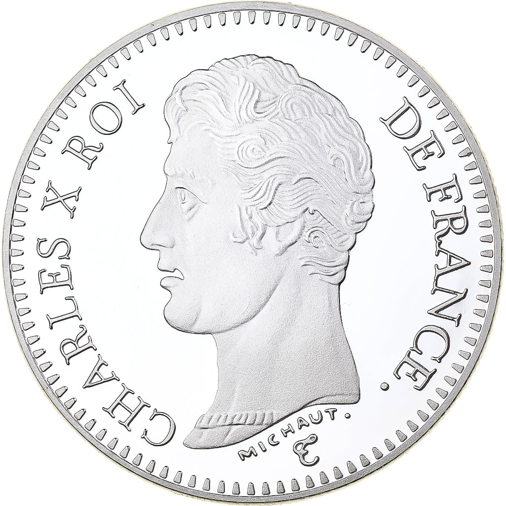 Francia, medaglia, Reproduction, 5 Francs Charles X 1825 L, Rame placcato