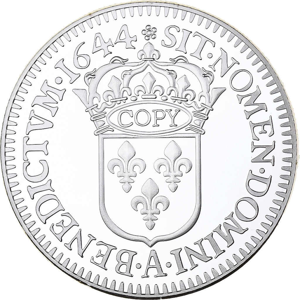 Francia, medaglia, Reproduction, Ecu Louis XIV à la Mèche Courte 1644, Rame