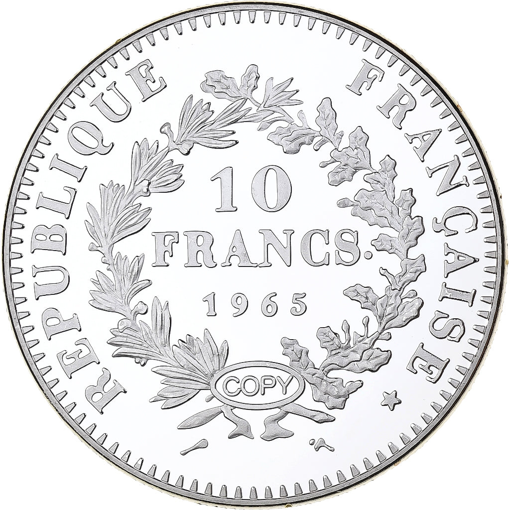Francia, medaglia, Reproduction, 10 Francs Hercule 1965, Rame placcato argento
