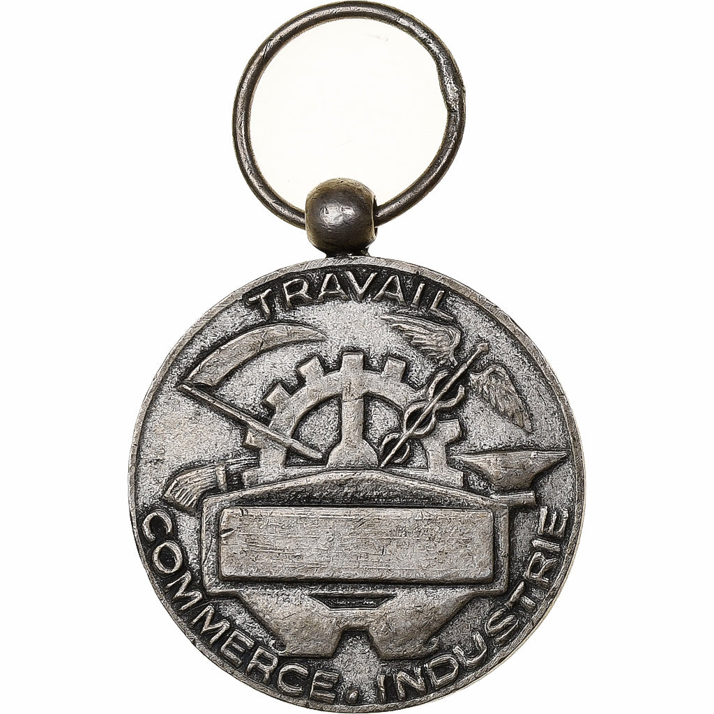 France, Industrie-Travail-Commerce, Medal, Very Good Quality, Mourgeon, Silvered