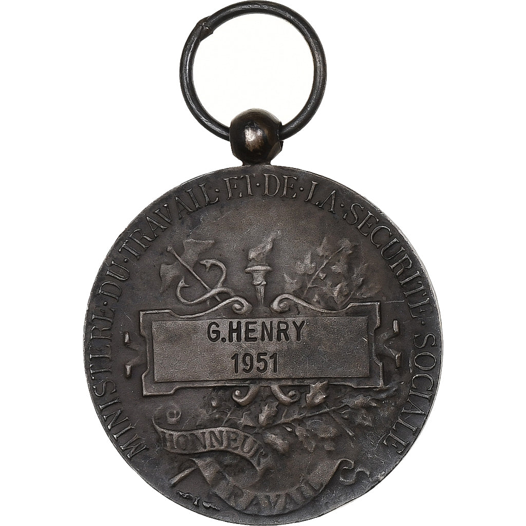 France, Ministère du Travail et de la Sécurité Sociale, Médaille, 1951