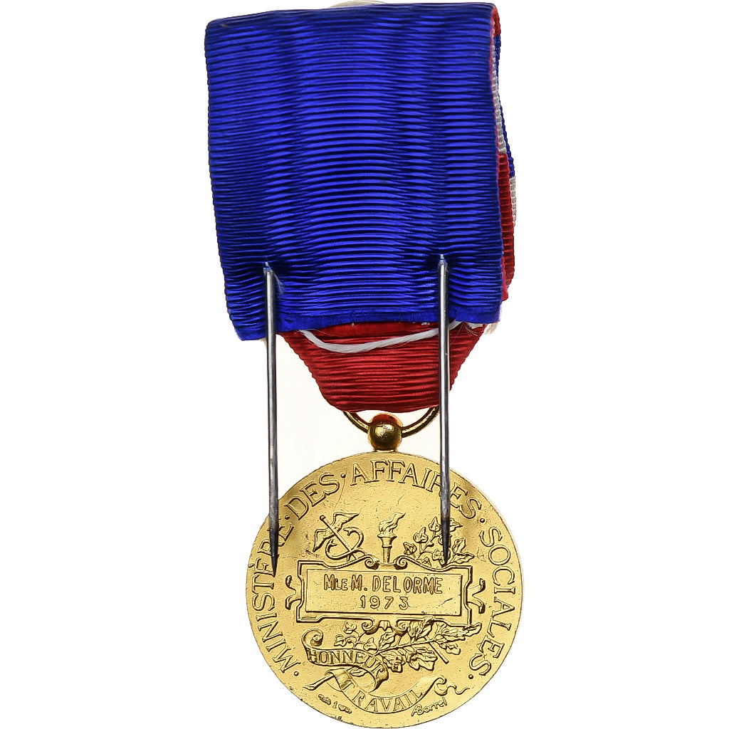 France, Ministère des Affaires Sociales, Medal, 1973, Excellent Quality