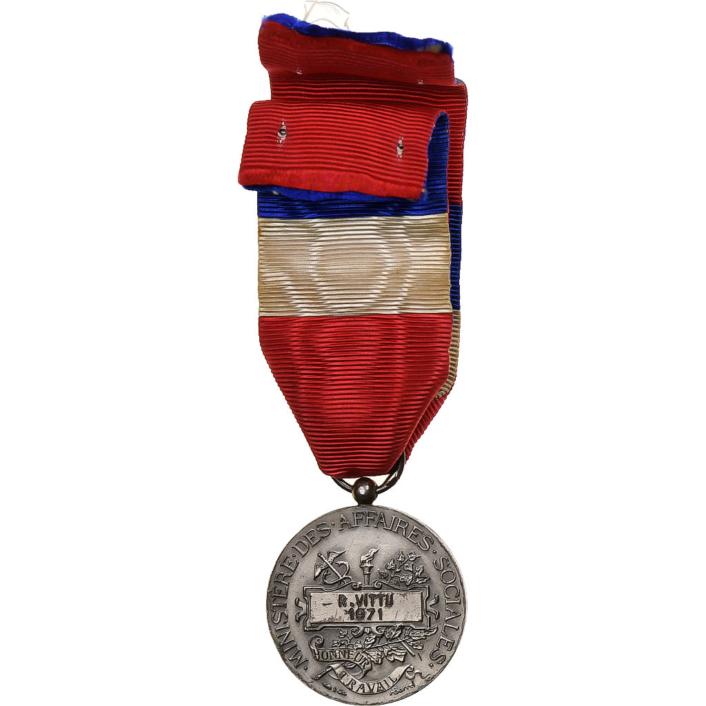 France, Ministère des Affaires Sociales, Medal, 1971, Very Good Quality