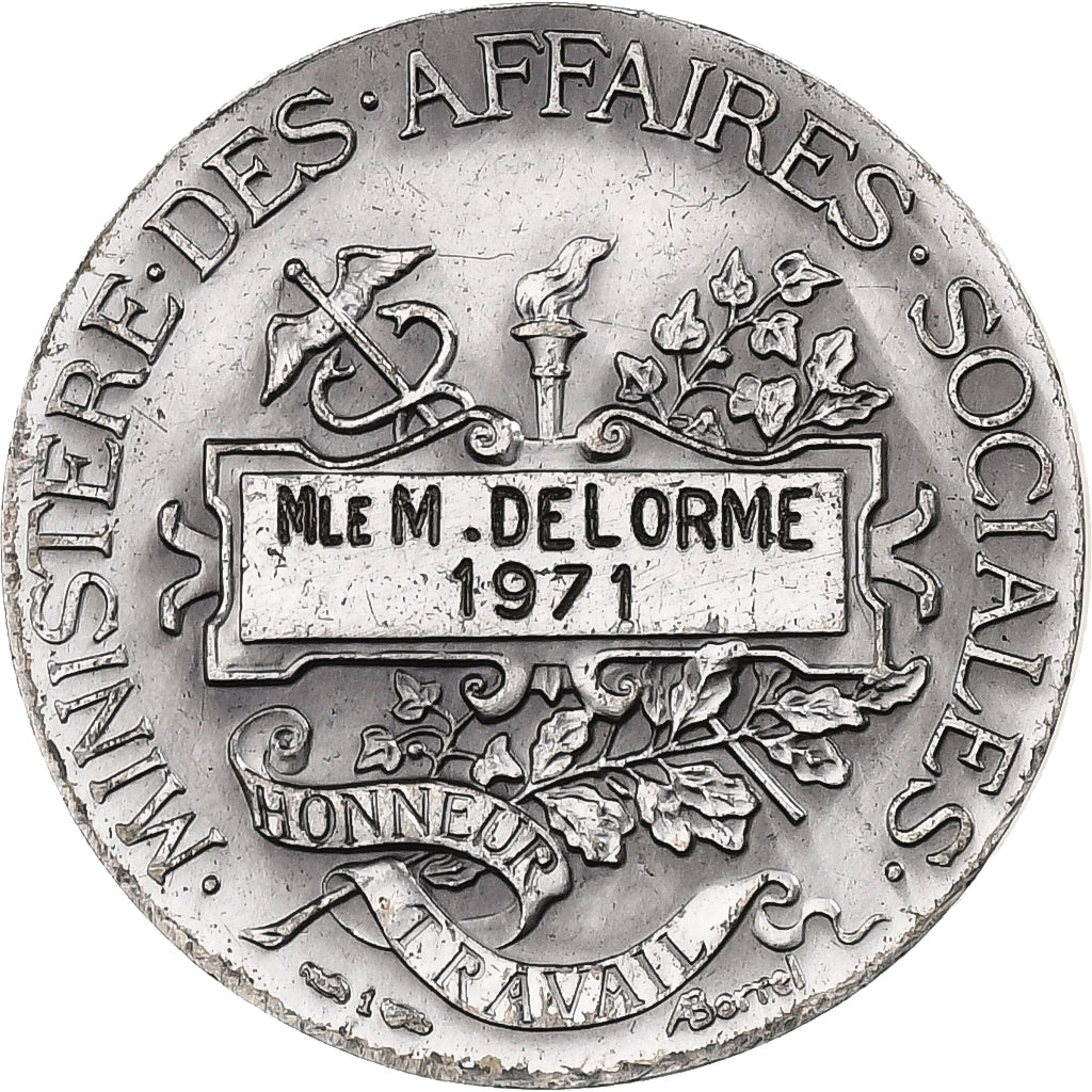 France, Ministère des Affaires Sociales, Medal, 1971, Very Good Quality