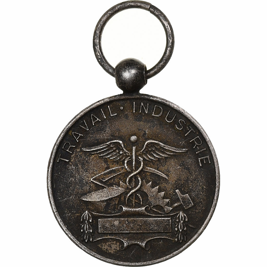 Francja, Travail-Industrie, medal, Bardzo dobra jakość, Brąz posrebrzany, 27