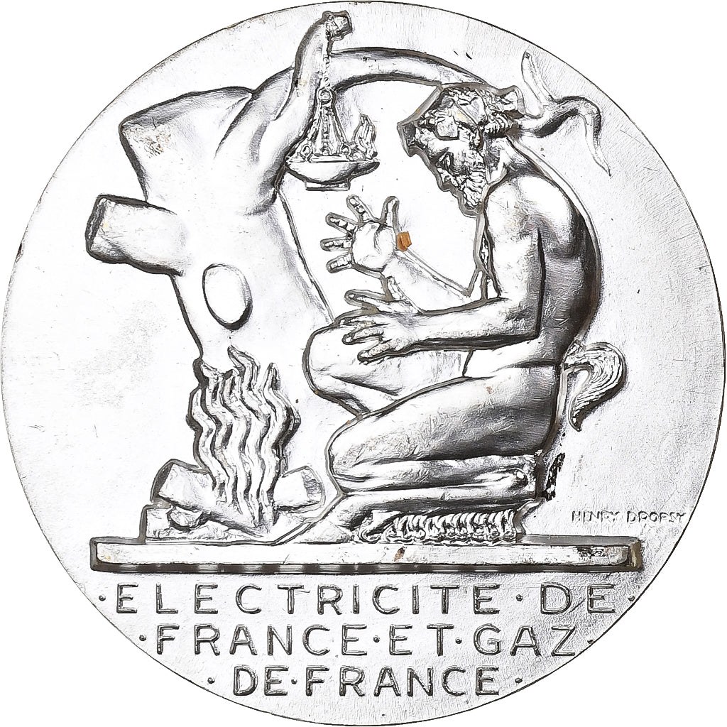 Frankreich, Medaille, Électricité de France et gaz de France, Silvered bronze
