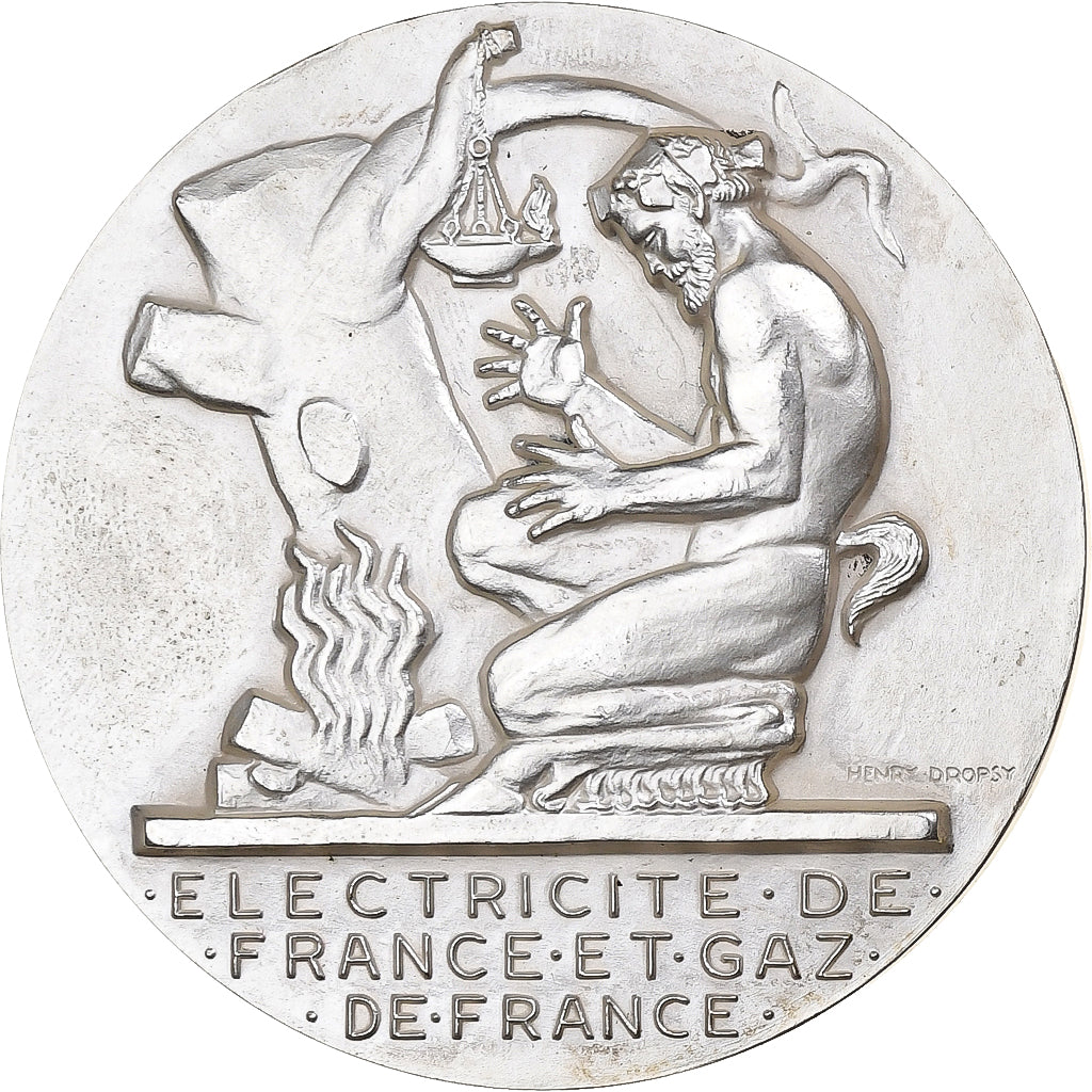 Francia, medaglia, Électricité de France et gaz de France, Bronzo argentato