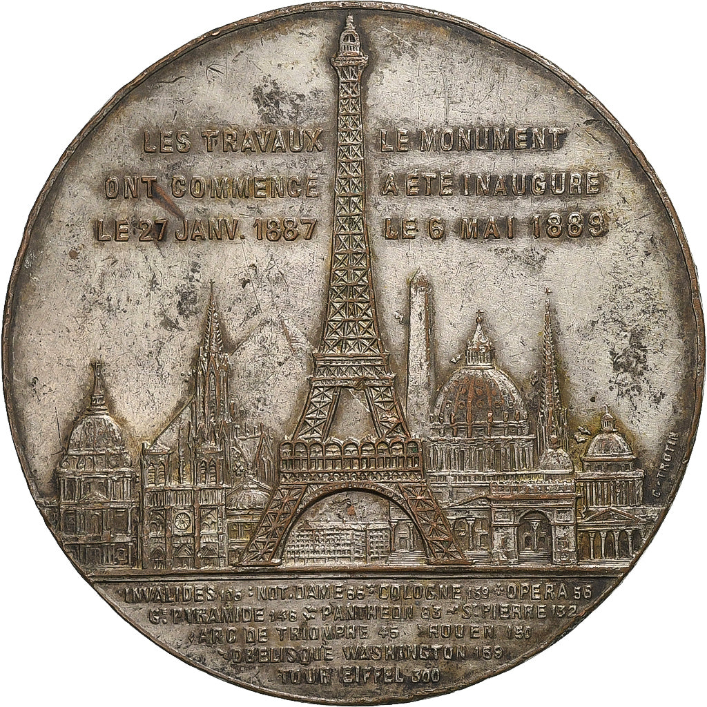França, medalha, Souvenir de mon Ascension à la Tour Eiffel, 1889, Bronze