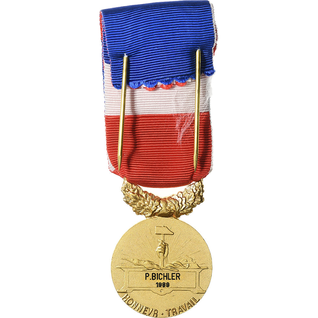 França, Honneur-Travail, République Française, medalha, 1989, Palme, Não
