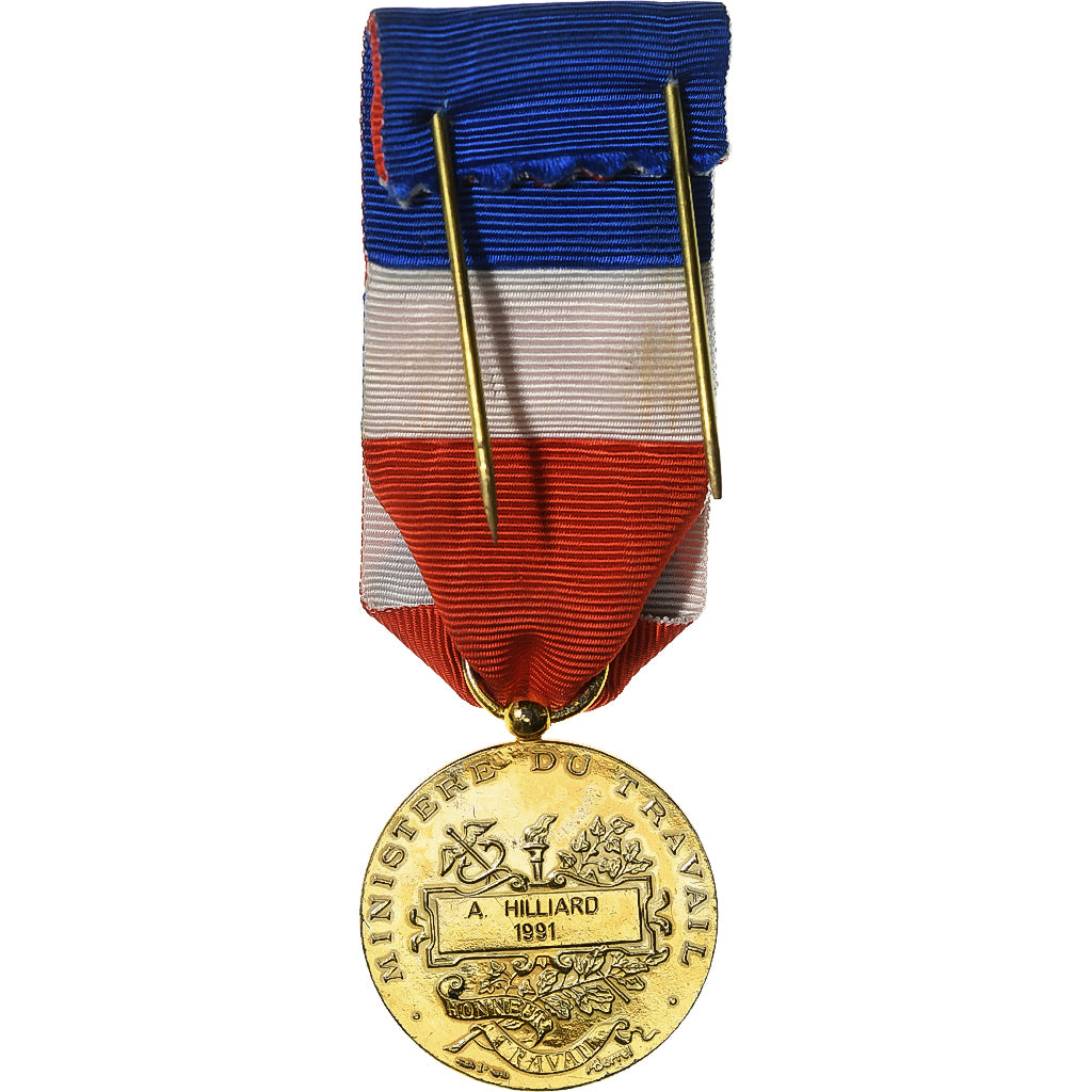 France, Honneur-Travail, République Française, Medal, 1991, Very Good Quality