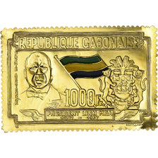 Gabon, Timbre, Anniversaire de la Mort du Président Léon Mba, 1968, Or, FDC