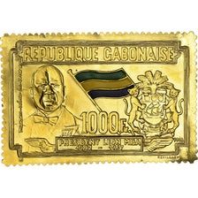 Gabon, Timbre, Anniversaire de la Mort du Président Léon Mba, 1968, Or, FDC