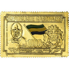 Gabon, Timbre, Anniversaire de la Mort du Président Léon Mba, 1968, Or, FDC