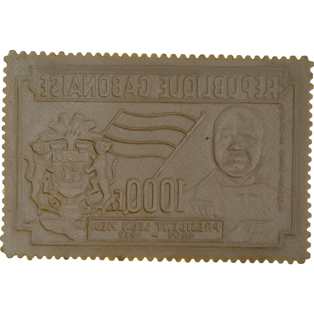 Gabon, Timbre, Anniversaire de la Mort du Président Léon Mba, 1968, Gold