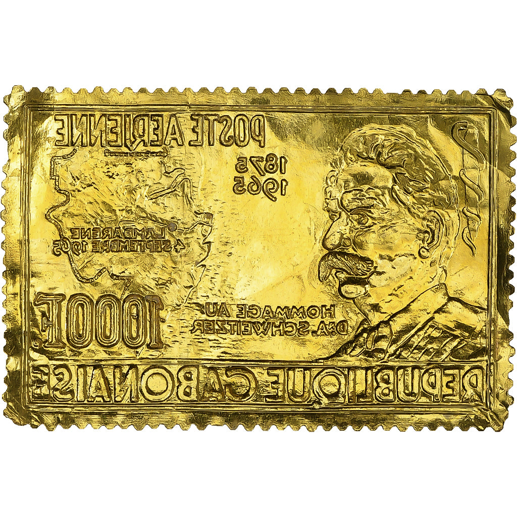 Gabon, Timbre, Albert Schweitzer, 1965, Or, TTB