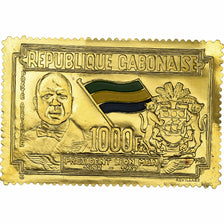 Gabun, Timbre, Anniversaire de la Mort du Président Léon Mba, 1968, Gold, STGL