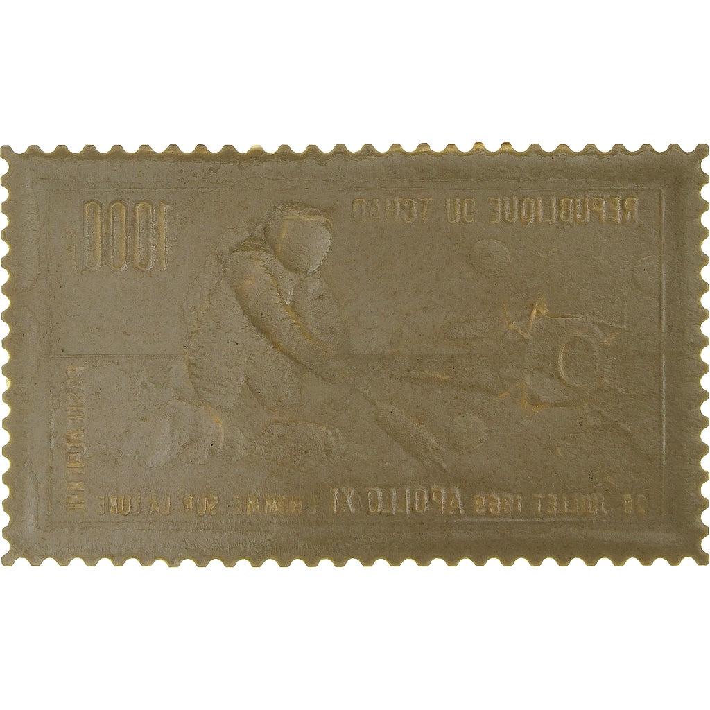 Tchad, Timbre, Mission Apollo XI, 1969, Or, FDC