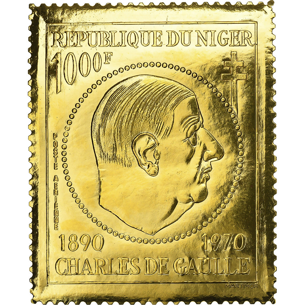 Niger, Timbre, Charles De Gaulle, 1970, Or, FDC