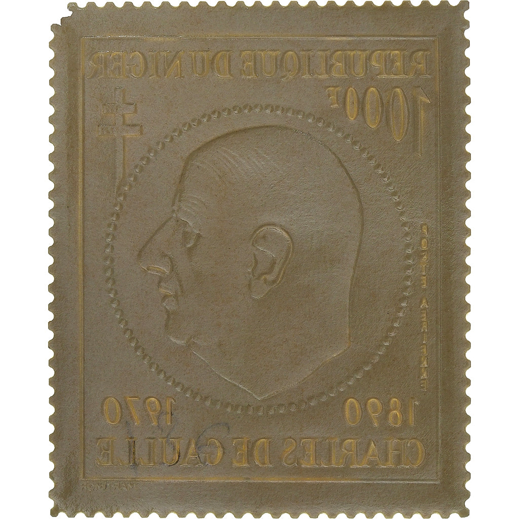 Niger, Timbre, Charles De Gaulle, 1970, Or, FDC