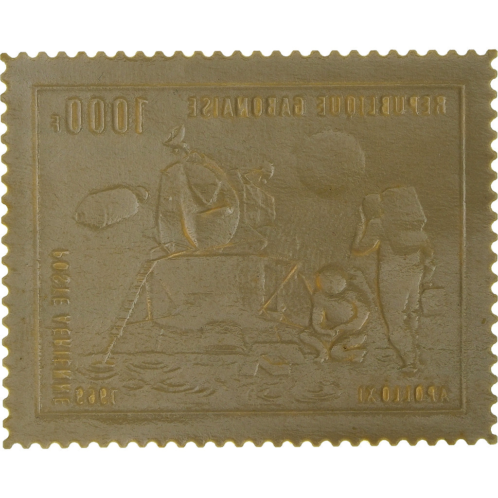 Gabon, Timbre, Mission Apollo XI, 1969, Or, SPL