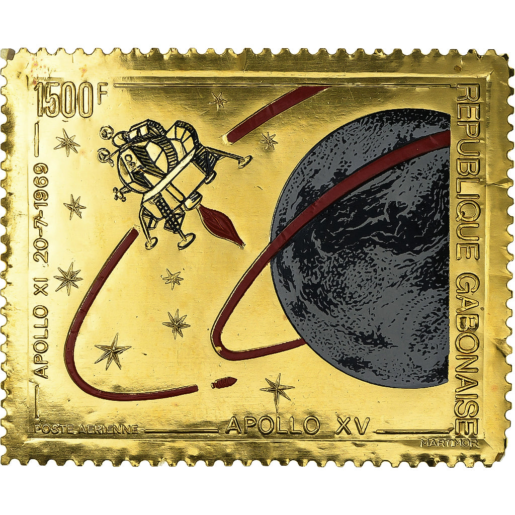 Gabão, Timbre, Apollo XV, Dourado, MS(63)