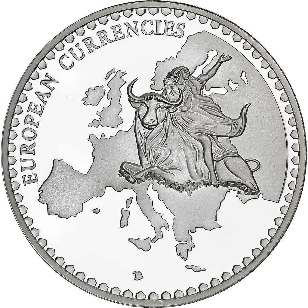 Lituania, medalla, Europan Currencies, Vilnius, 1997, Plata chapada en cobre