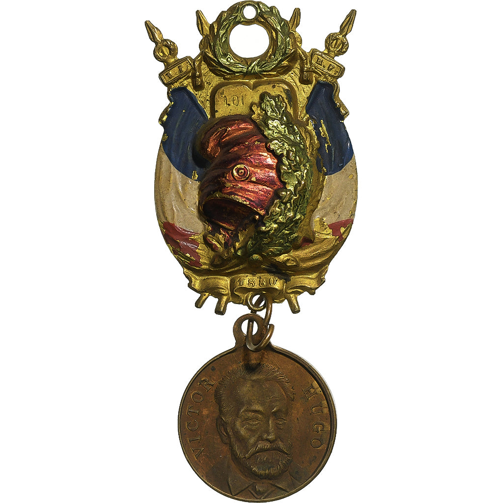 Frankreich, Medaille, Souvenir de Victor Hugo, 1885, Messing, SS