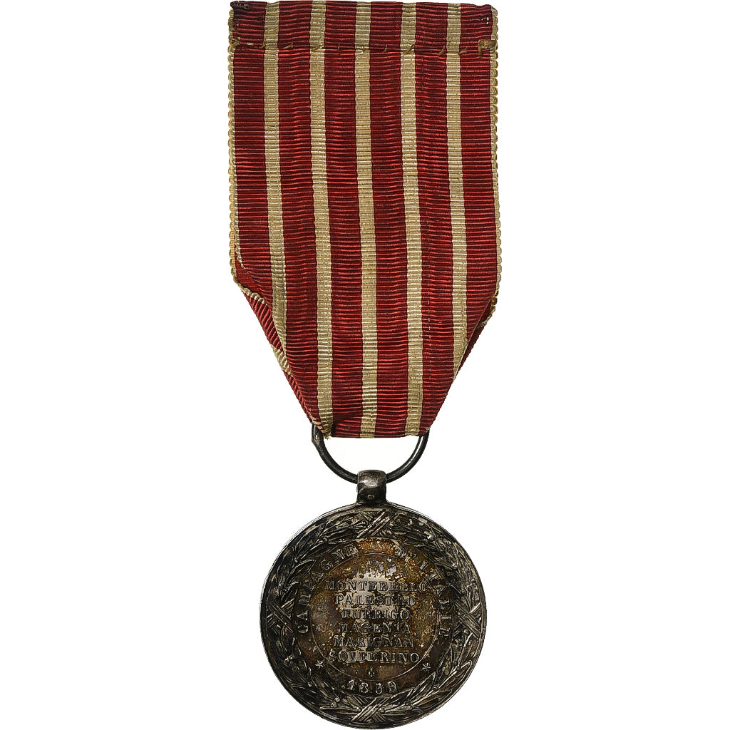França, Napoléon III, Campagne d'Italie, WAR, medalha, 1859, Qualidade Muito