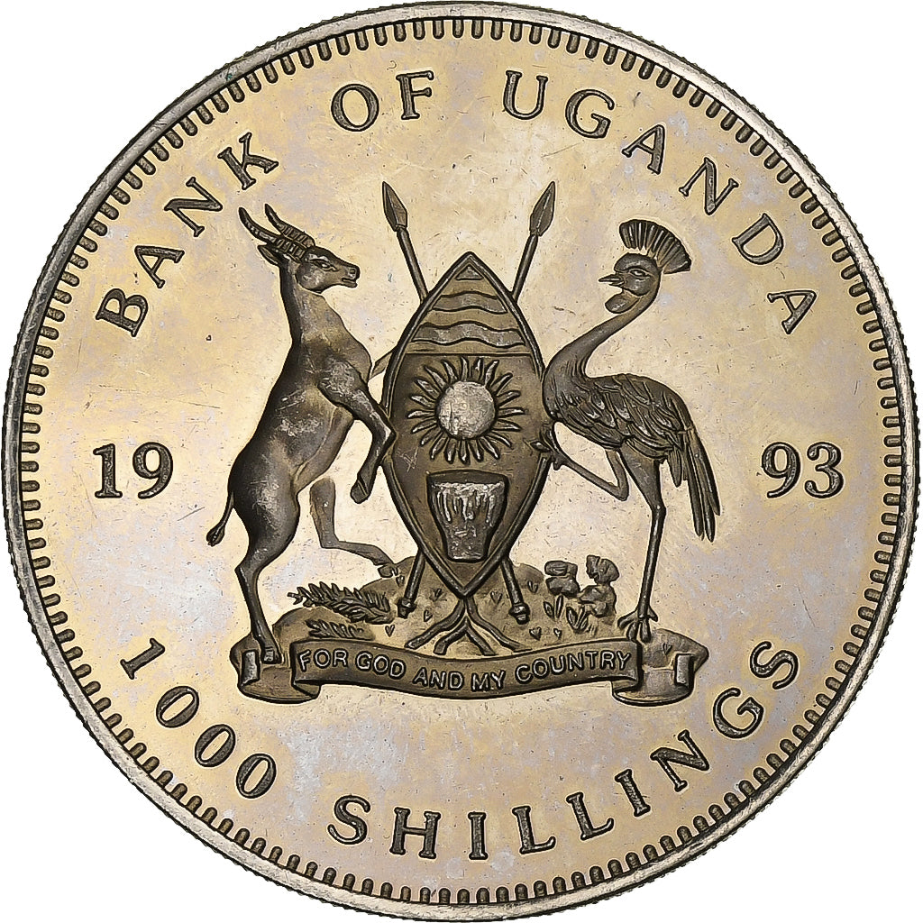 Ouganda, 1000 Shillings, Matterhorn, 1993, Cupro-nickel, TTB+