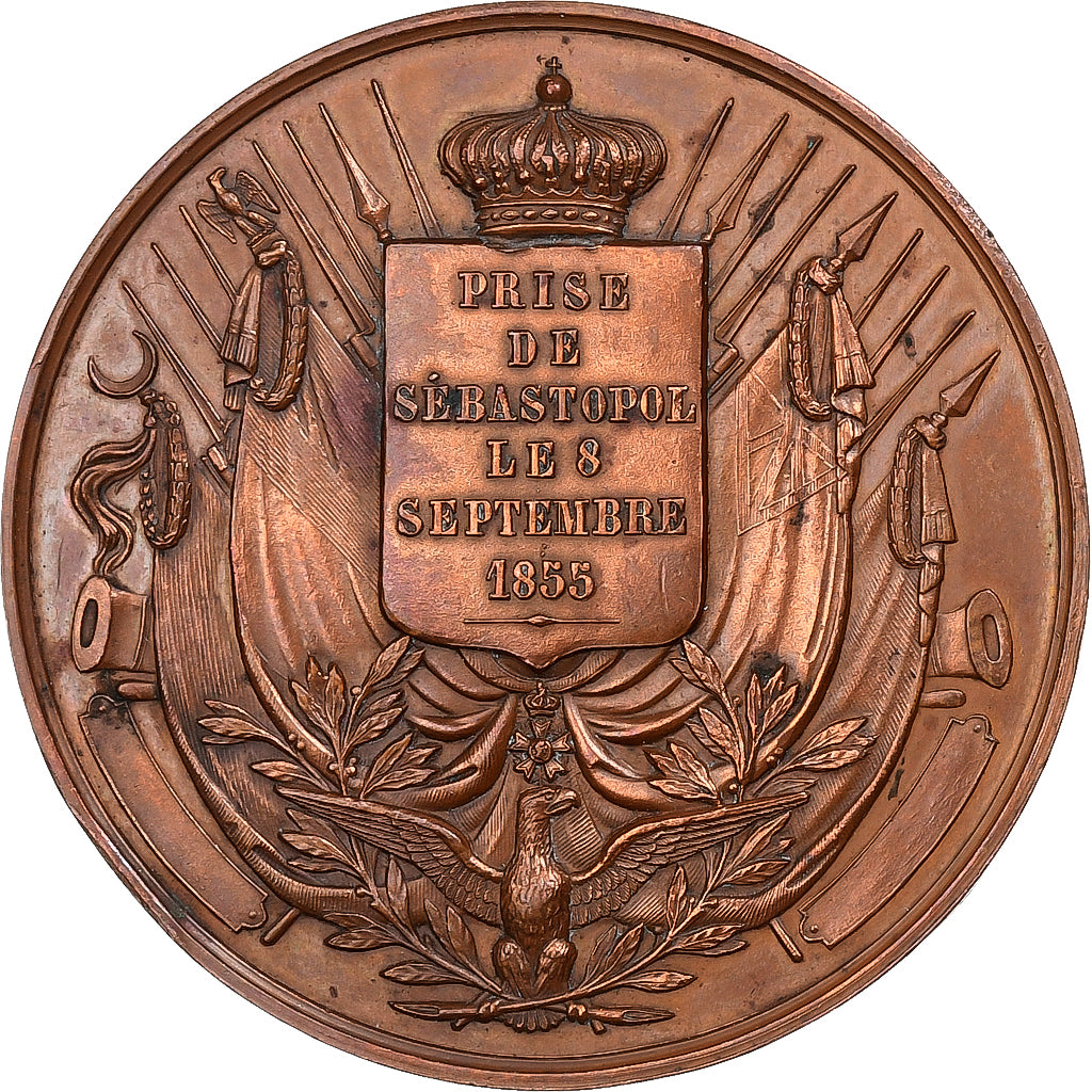 Francia, medaglia, Napoléon III, Prise de Sébastopol, 1855, Rame