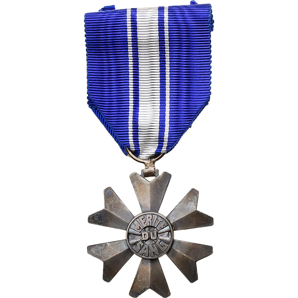 France, Mérite du sang, Medal, Excellent Quality, Silvered bronze, 39
