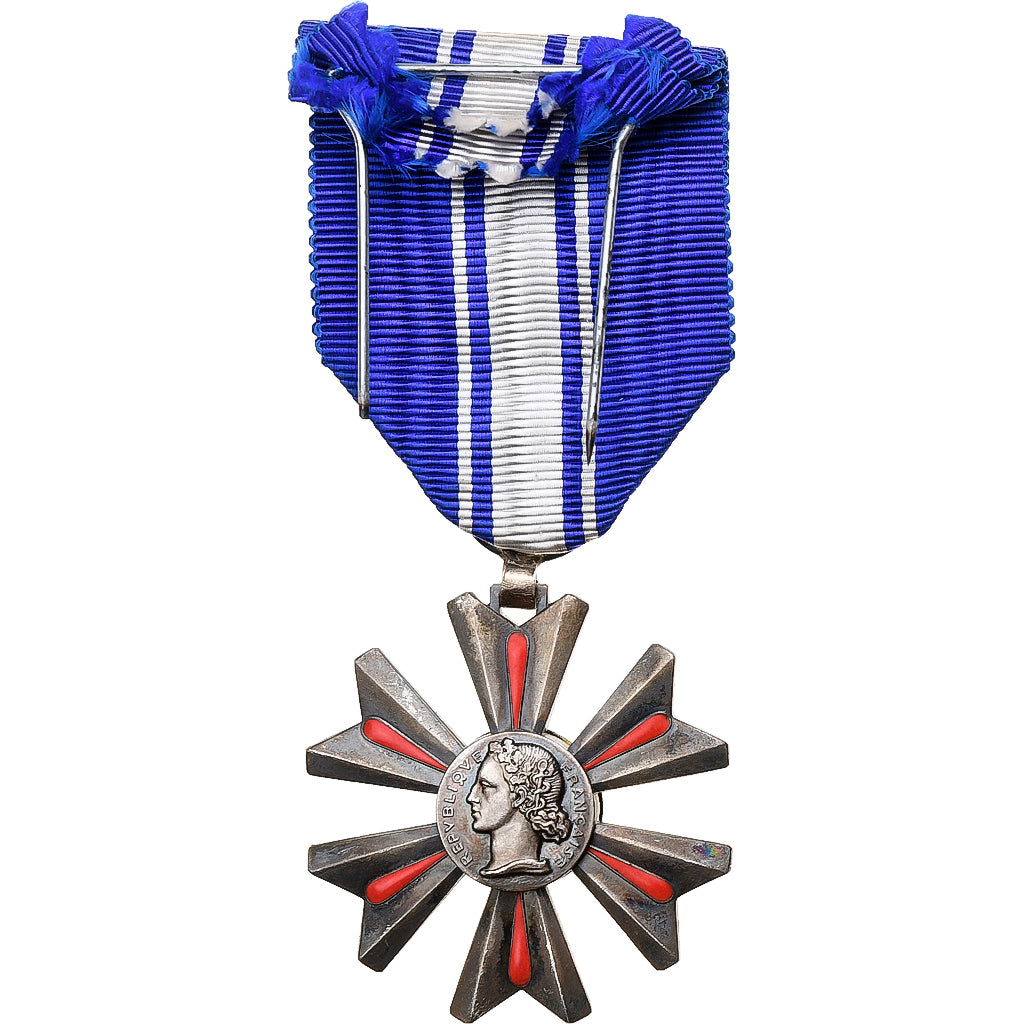 France, Mérite du sang, Medal, Excellent Quality, Silvered bronze, 39