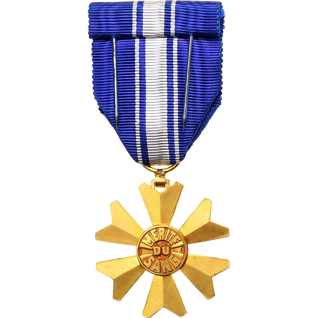 Francia, Mérite du Sang, Croix d'Officier, medaglia, Fuori circolazione, Bronzo