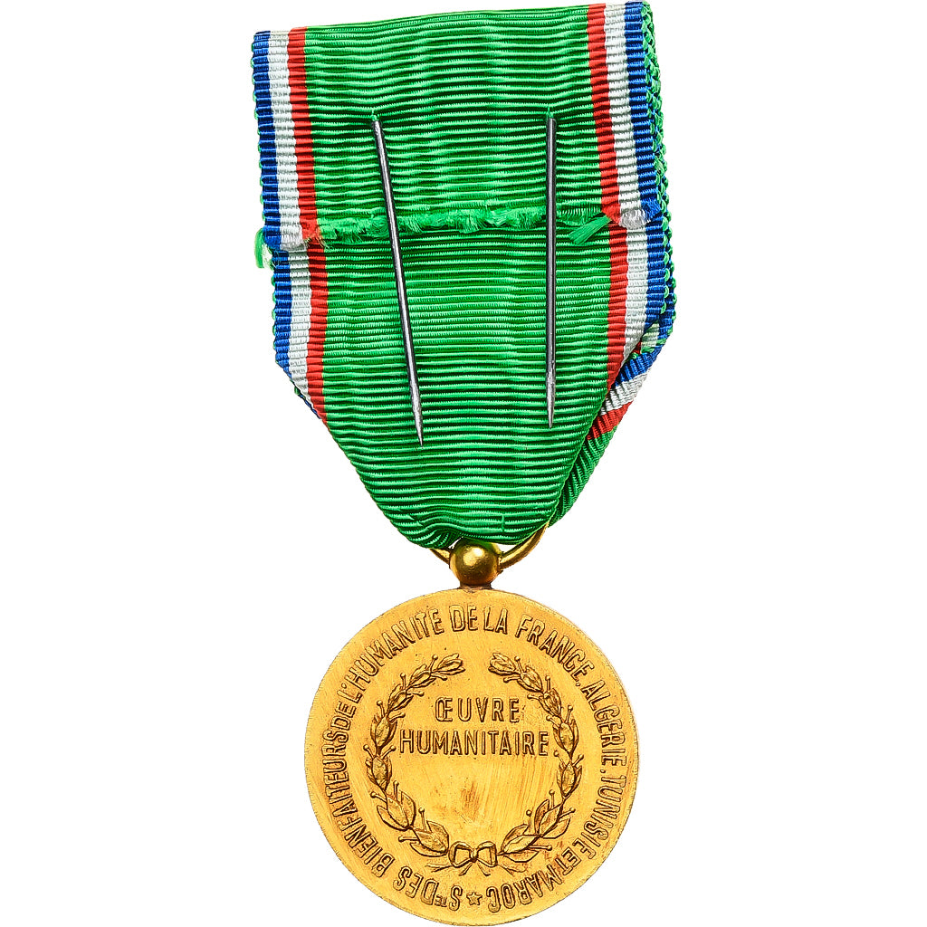 France, Oeuvre Humanitaire, Algérie-Tunisie et Maroc, Medal, Uncirculated, Gilt
