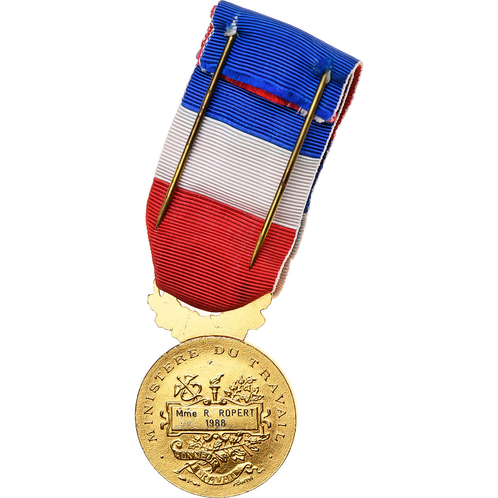 France, Médaille d'honneur du travail, Medal, 1988, Couronne, Excellent