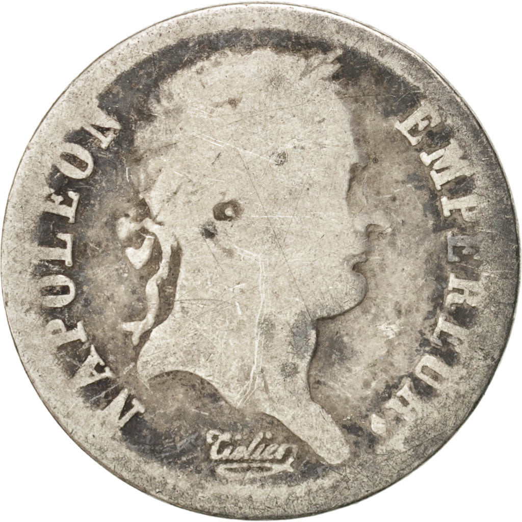Moneda, Francia, Napoléon I, 1/2 Franc, 1808, Paris, BC, Plata, KM:680.1
