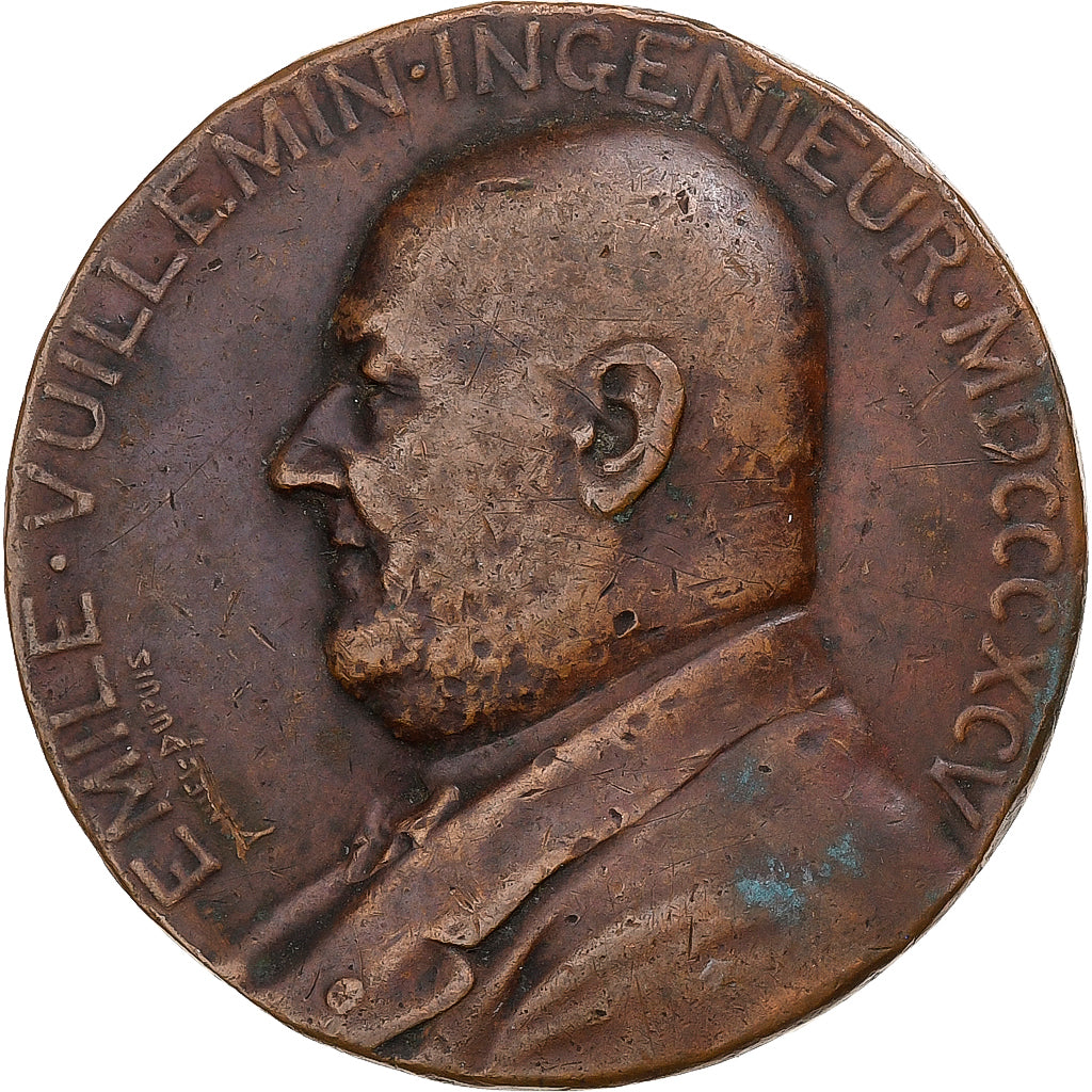 França, medalha, Emile Vuillemin, Compagnie des Mines d'Aniche, 1895, Bronze