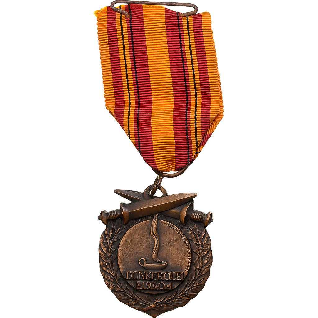 France, Médaille de Dunkerque, WAR, Medal, 1940, Very Good Quality, Bronze, 42