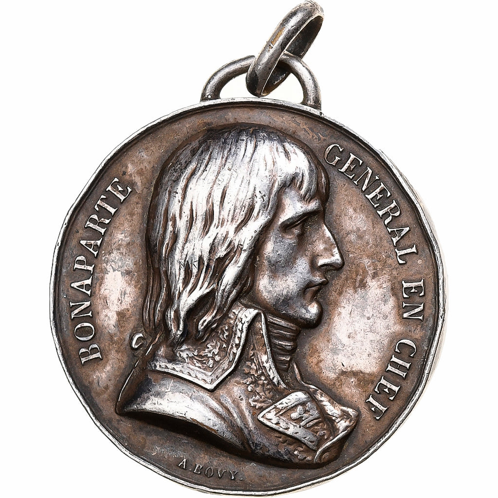 Francia, medaglia, Napoléon en Égypte, 1798, Bronzo argentato, Bovy, Restrike