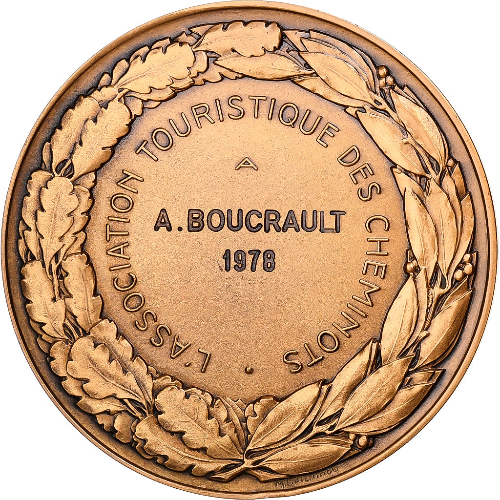 França, medalha, Association Touristique des Cheminots, 1978, Bronze, Delannoy